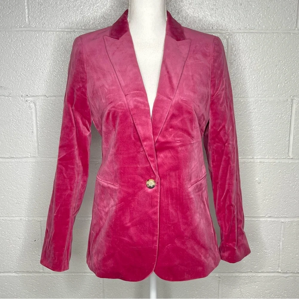 J. Crew Parke Blazer Pink Velvet Size 6 - Picture 5 of 16